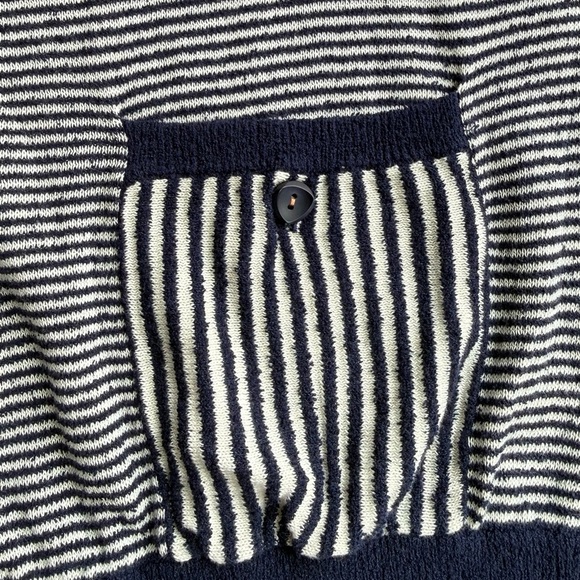 Moth Anthropologie Navy White Stripe Margate Mock Neck Pocket Tunic NWT Large - Picture 6 of 7